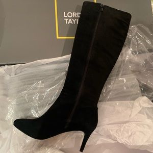 NWT and Box! Black Suede Boots